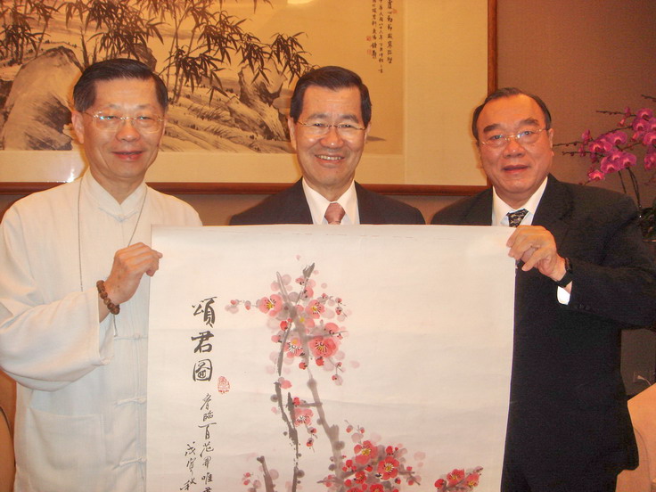 蔣義海繪頌君圖轉呈蕭萬長