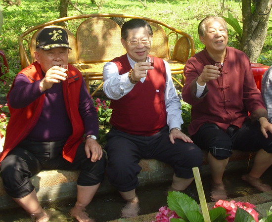 曲水双鱼分列流觞众足濯清