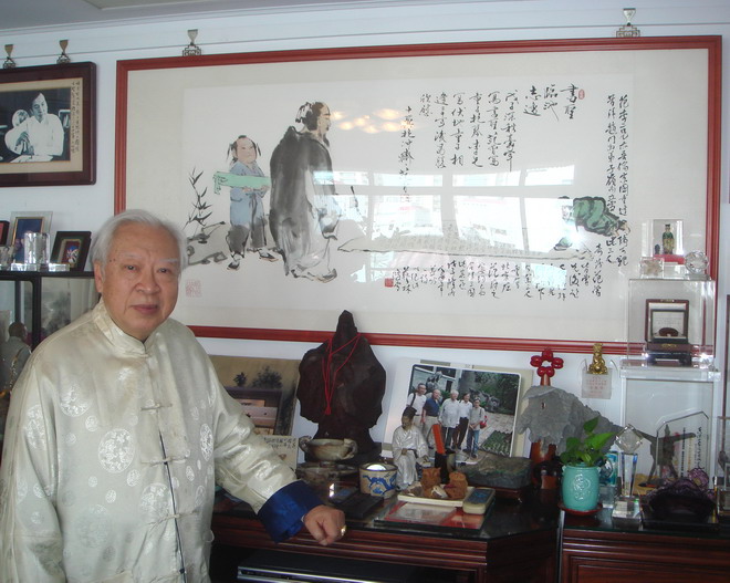 欧豪年范曾合作画大师倩影