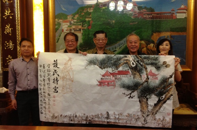 粥友合作畫贈湄洲媽祖祖廟